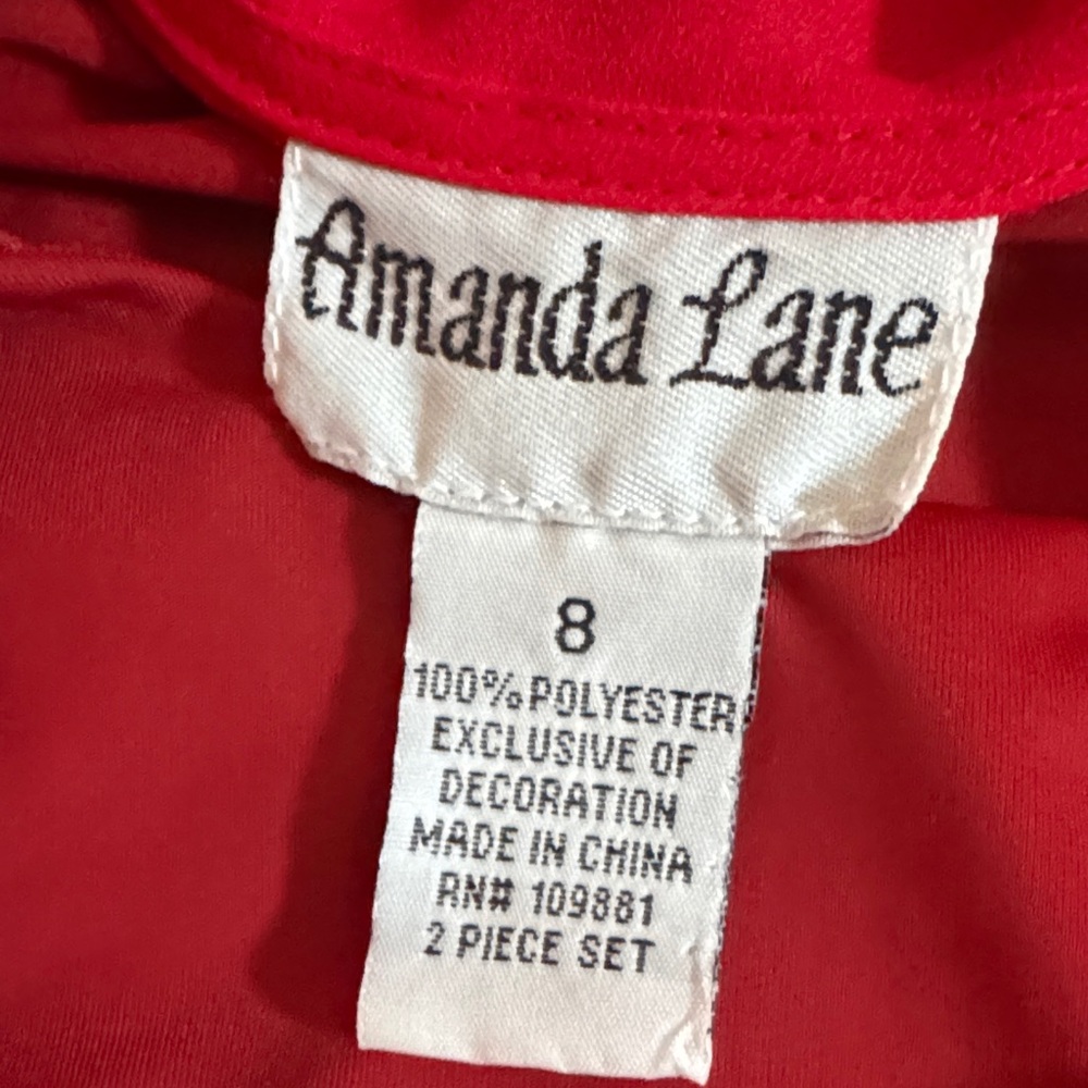 Amanda Lane Red Ruffled Blouse - Picture 4 of 4